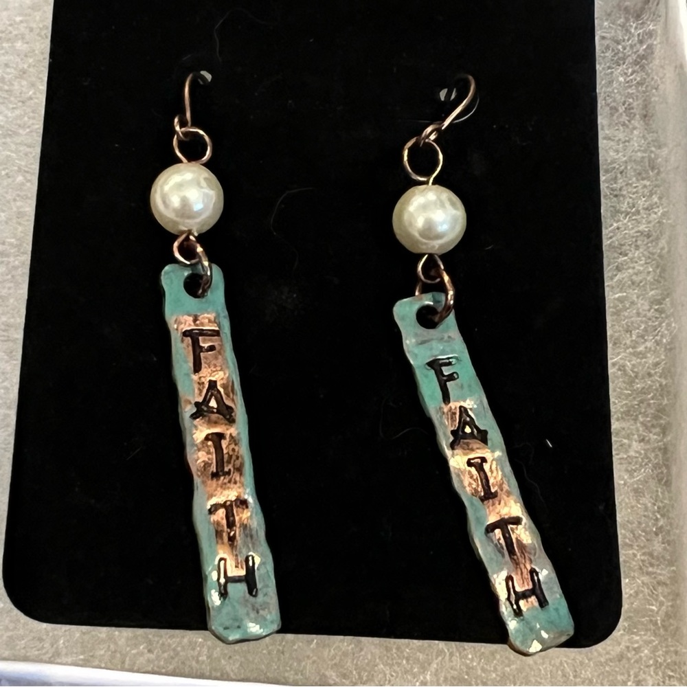 Stamped FAITH earrings never worn!